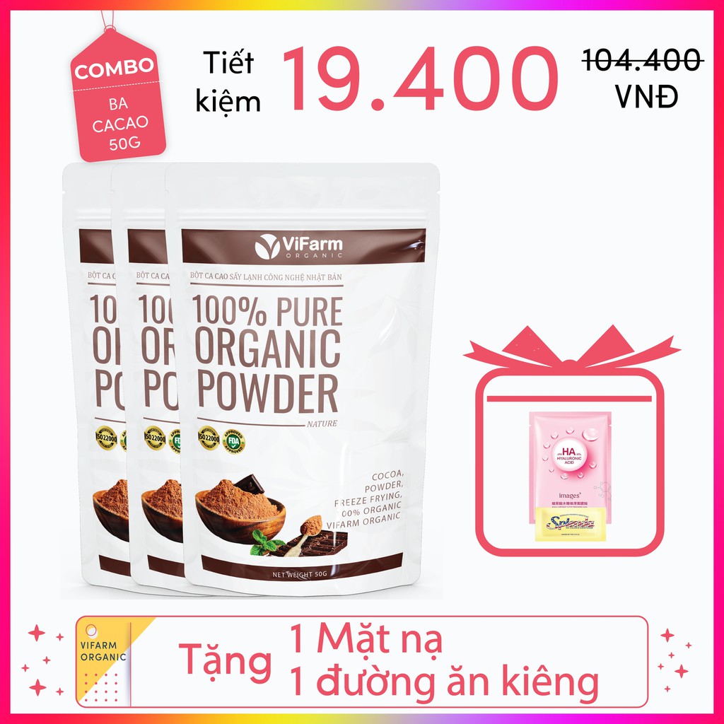 Bột Ca Cao Nguyên Chất 100% ViFarm 50Gram, Bột Cacao không đường, Hỗ Trợ Giảm Cân, Ăn Kiêng | BigBuy360 - bigbuy360.vn