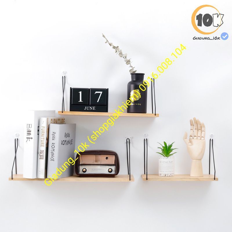 Giá kệ trang trí nhà xinh bằng gỗ (40cm x15.8cm) và (30cm x 15.8cm) (k91)