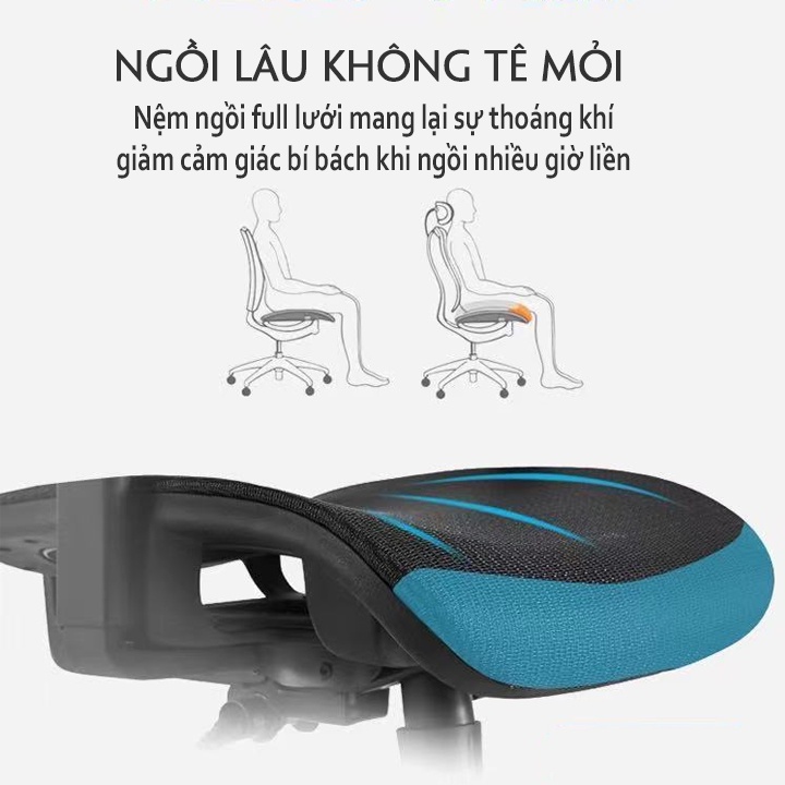 Ghế Xoay Văn Phòng Công Thái Học Ergonomic Cao Cấp Omega M084 Full Lưới Có Tựa Đầu