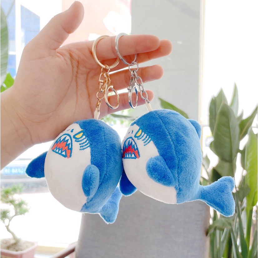 Móc Cá mập xanh cute gấu bông treo balo túi xách làm quà tặng xinh xắn hothit