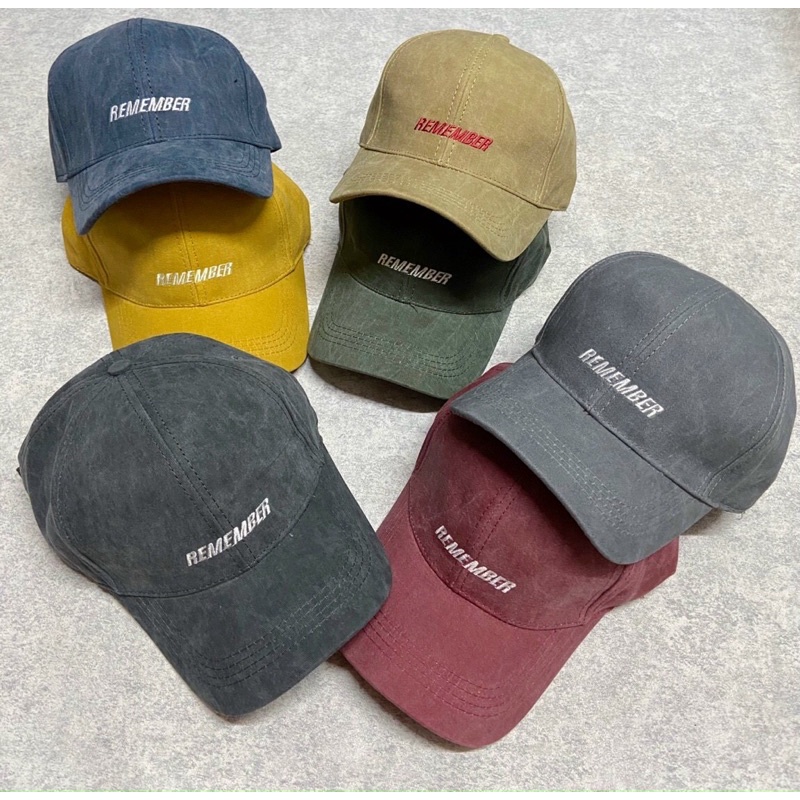 Mũ lưỡi trai CAP HT, nón kết jean bụi thêu REMEMBER thời trang nam nữ