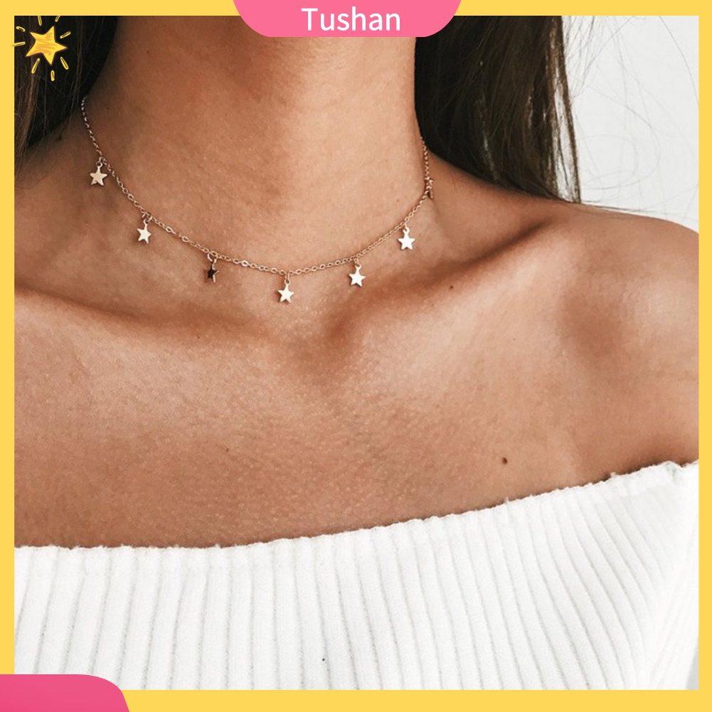 Vòng Cổ Choker Mặt Hình Ngôi Sao Năm Cánh Thời Trang Cho Nữ