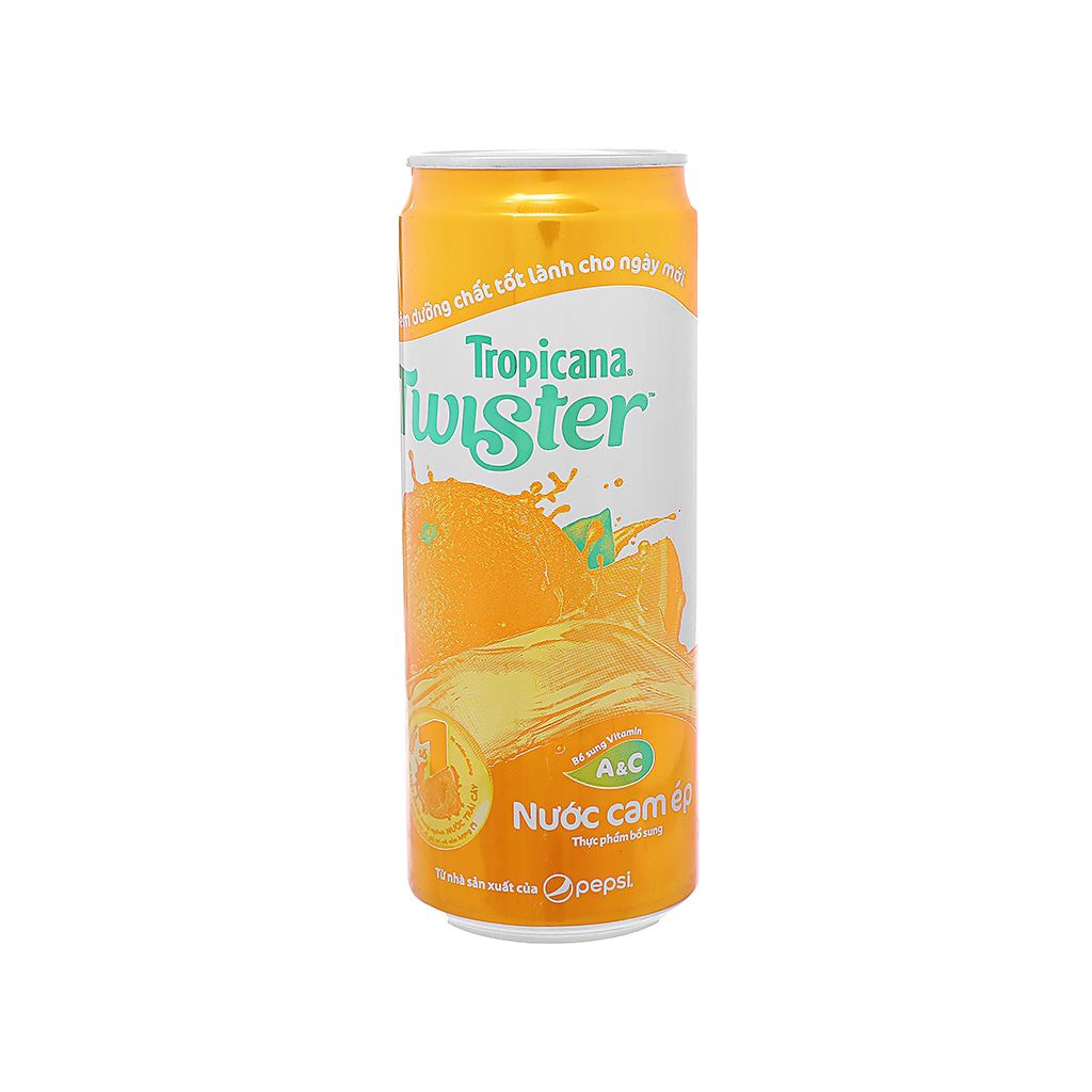 Nước cam ép Twister Tropicana lon 320ml (có lon lạnh ship hỏa tốc)