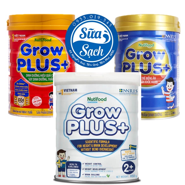 Sữa Bột Nuti Grow Plus Trắng/Xanh/Đỏ 900gr/1.5kg (Date mới)