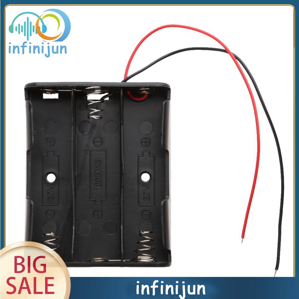 1 Hộp Nhựa 3 Ngăn Đựng Pin 18650 Kèm Dây