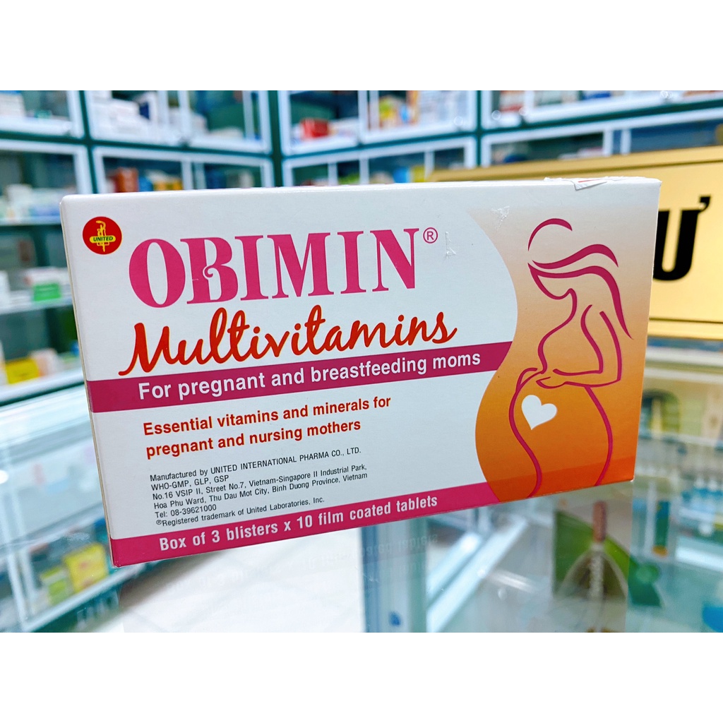 Obimin hộp bổ sung vitamin và khoáng chất cho sản phụ.