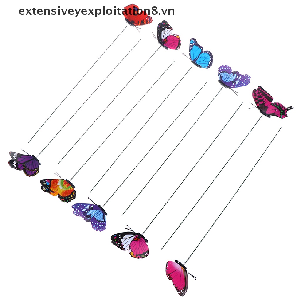 Set 10 Chậu Hoa Hình Bướm Nhiều Màu Trang Trí Sân Vườn