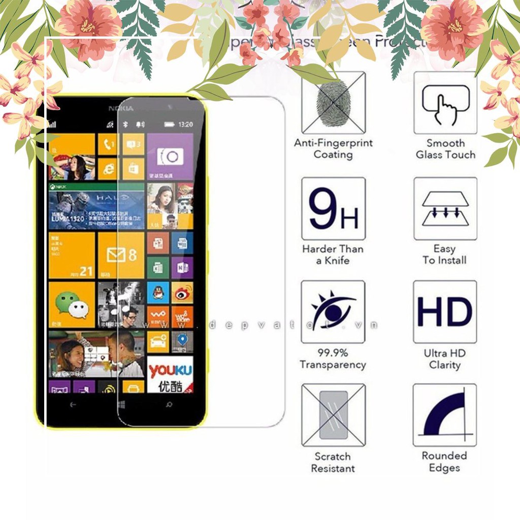 [COMBO 10 MIẾNG] KÍNH CƯỜNG LỰC NOKIA LUMIA 1320