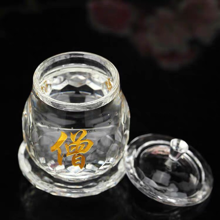 Ly Chữ Phật, thủy tinh 8cm  - Văn Phòng phẩm Nhơn Phát