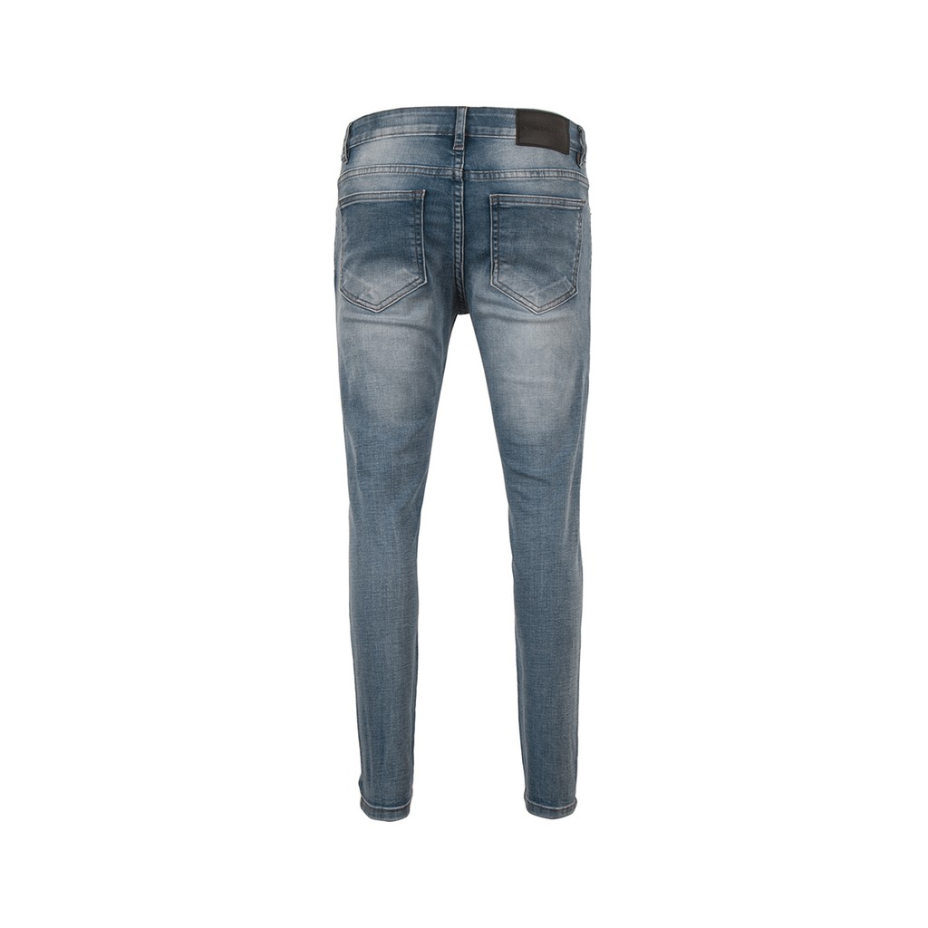 Quần Skinny Jeans Nam-Màu Xanh Đậm-Rách Gối To-Chất Liệu Cotton Co Giãn-Ống Đứng Dáng-Ống Ôm Chân Chuẩn Skinny | BigBuy360 - bigbuy360.vn