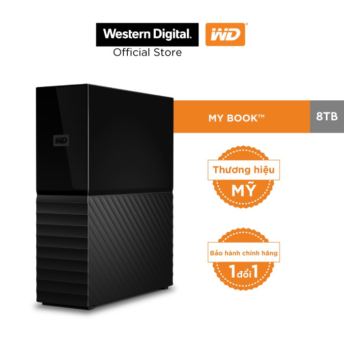 Ổ Cứng để bàn HDD Western Digital WD My Book 8TB- 3.5" USB 3.0 Desktop - WDBBGB0080HBK