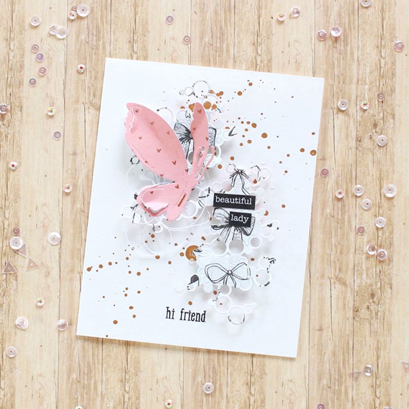Khuôn Cắt Giấy Làm Từ Kim Loại Hình Tròn In Chữ Trang Trí Scrapbook