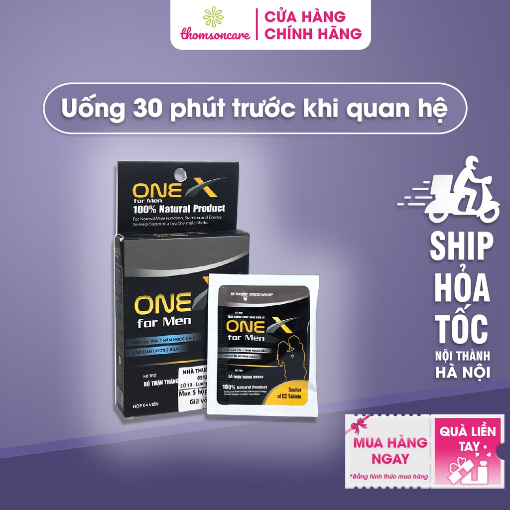 Hỗ trợ tăng cường sinh lý nam - One Xmen - hộp 4 viên từ thảo dược