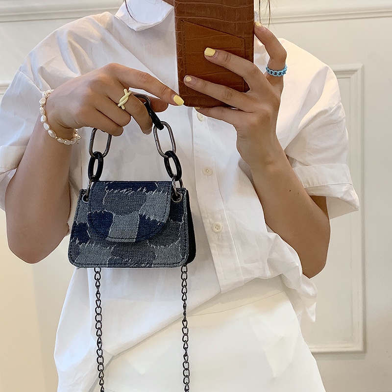 Túi đeo vai / kẹp dưới cánh tay phối dây xích đơn giản thời trang mùa hè cho nữ 2021