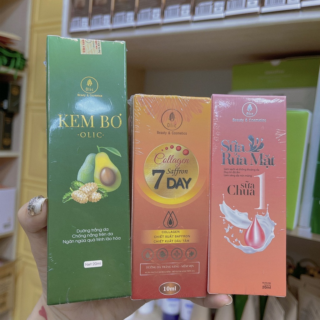 Combo Tái Sinh Làn Da Olic Kem Bơ Olic + Serum 7Day Collagen saffon + Sữa Rửa Mặt Sữa Chua Olic
