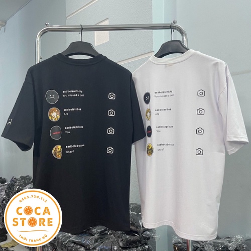 Áo thun nam nữ sad boiz sadtagram, Áo thun tay lỡ form rộng Sadboiz Sadtagram chất cotton co dãn thêu logo mặt mếu. | BigBuy360 - bigbuy360.vn