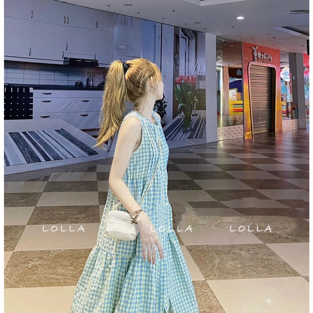 : Váy kẻ caro basic SÁT NÁCH 6 màu kèm ảnh thật trải sàn form từ 40-65kg