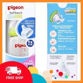 Bình sữa thủy tinh pigeon cổ rộng cao cấp 160ml/240ml _aer