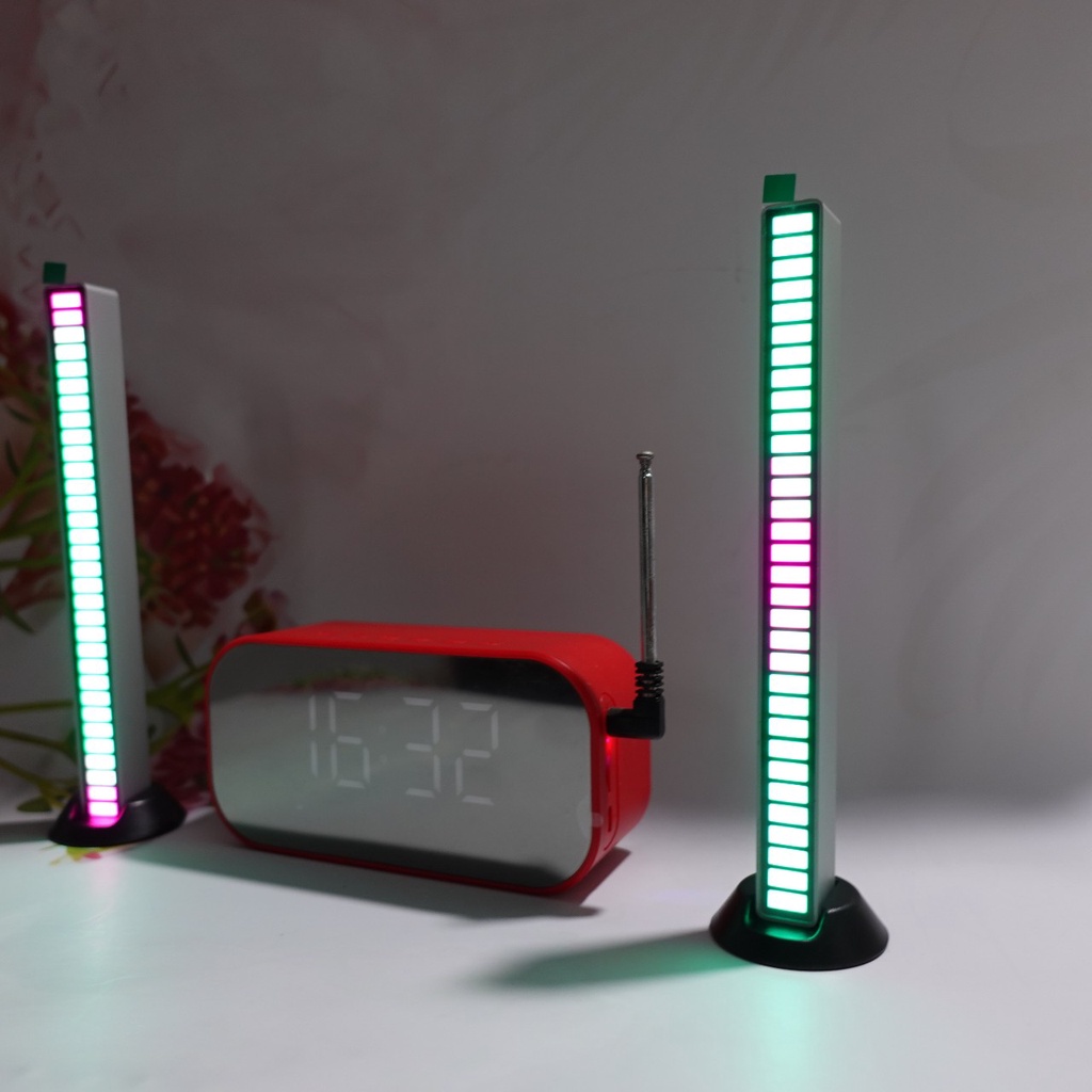 Thanh Đèn LED RGB Nháy Theo Nhạc Máy Tính, 32 Hạt Màu Cảm Ứng Âm Thanh-T0107