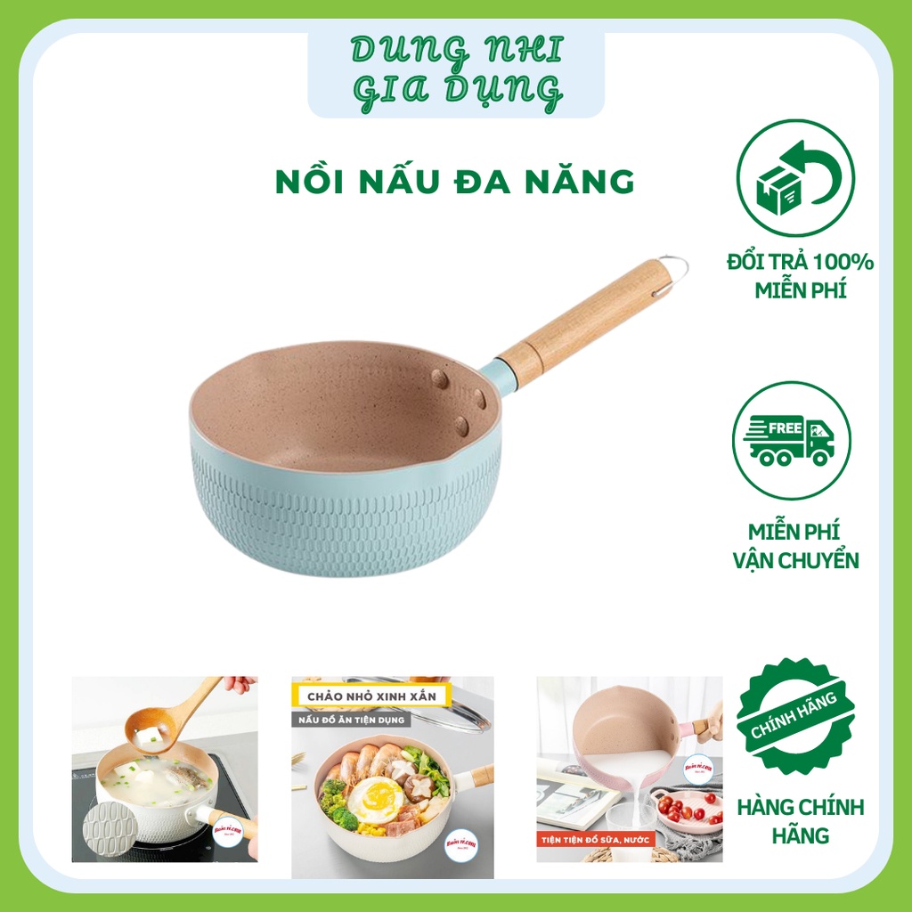 Chảo Sâu Lòng Chống Dính  Chảo Chống Dính Sâu Lòng 18 cm Phủ CERAMIC Đun Nấu Được Mọi Loại Bếp