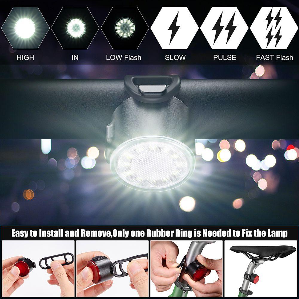 BSUNS Bộ 2 Đèn LED 12 Bóng 230mah Sạc USB Cho Xe Đạp Leo Núi