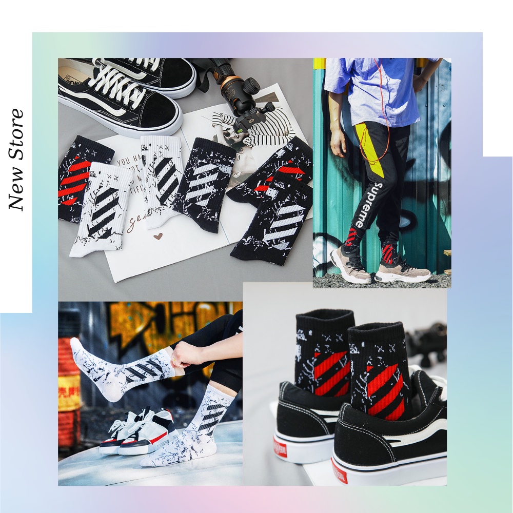 Tất Nam Off White Cao Cổ - Vớ Unisex phong cách trẻ trung năng động - T049