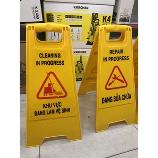 Biển báo khu vực đang làm vệ sinh - Cleaning in progress