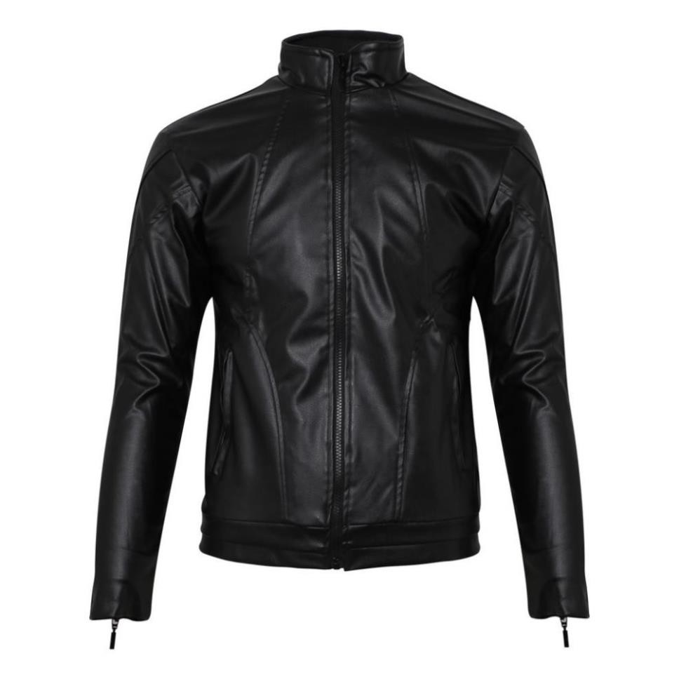 Áo khoác da lót long cao cấp pious ad22 (đen) hàng VNXK