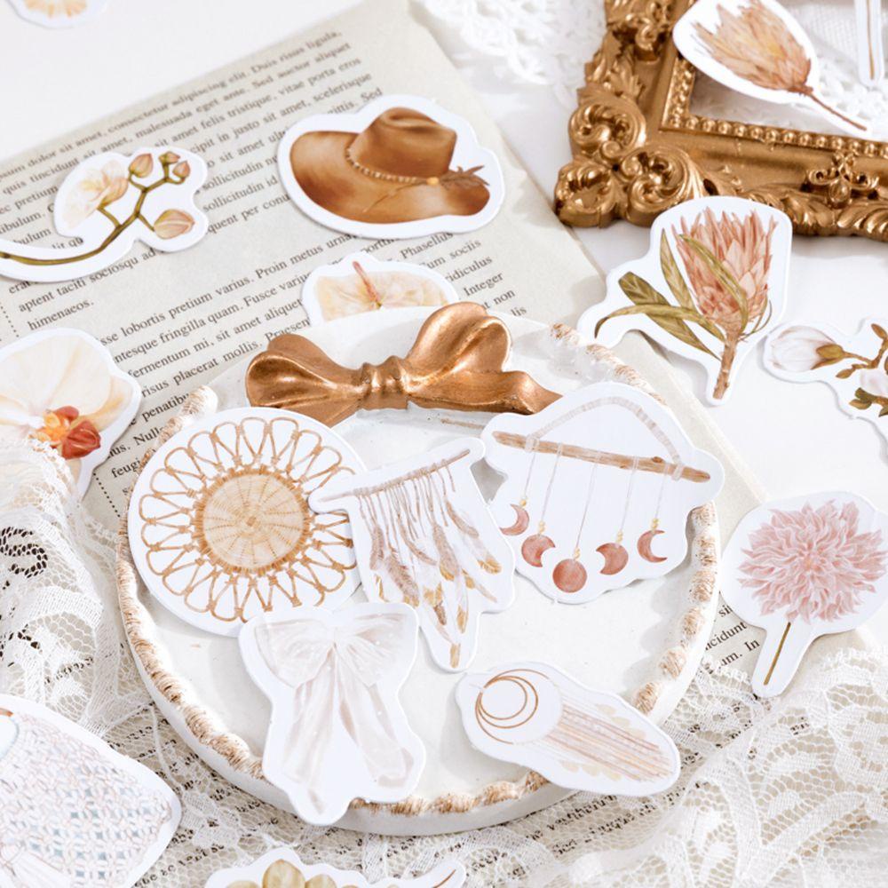 Set 46 Miếng Dán Tự Dính Họa Tiết Cây Hoa Trang Trí Thủ Công DIY