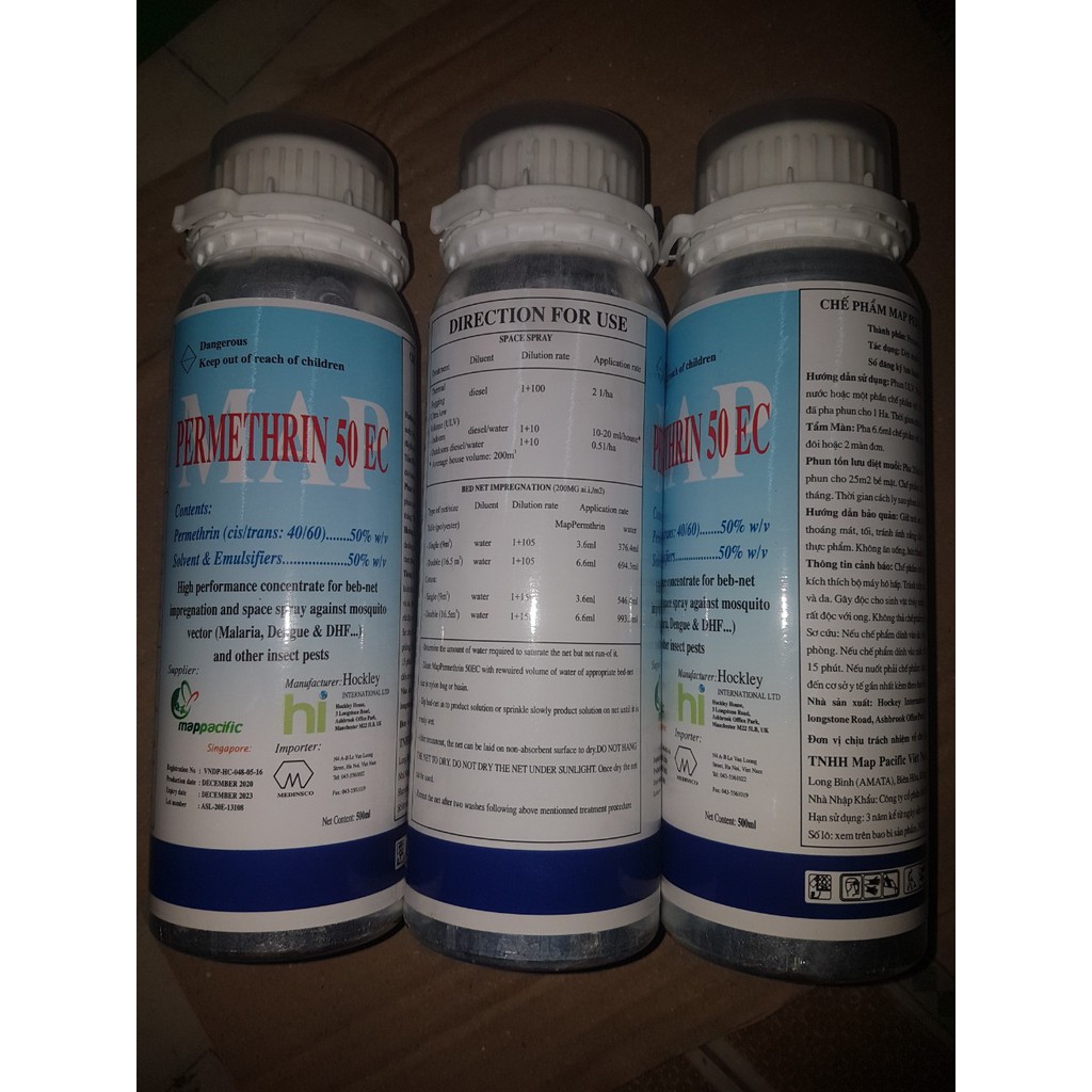 THUỐC DIỆT MUỖI CHAI NHÔM PERMETHRIN 50EC CHAI 0.5L (NỬA LÍT)