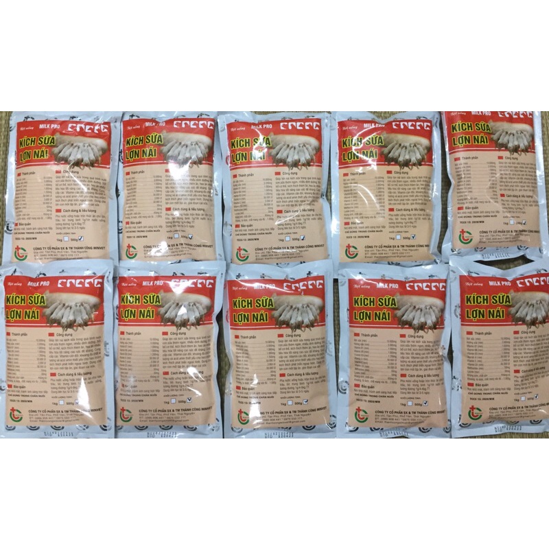 KÍCH SỮA HEO (lợn) NÁI gói 500gr giúp vật nuôi nhiều sữa, sữa đặc thơm ngon
