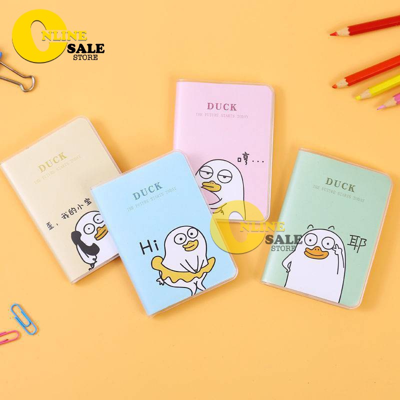 Sổ Tay Mini Cute Hoạt Hình Bìa Nhựa Dẻo Chống Nước, Dòng Kẻ Ngang 128 trang