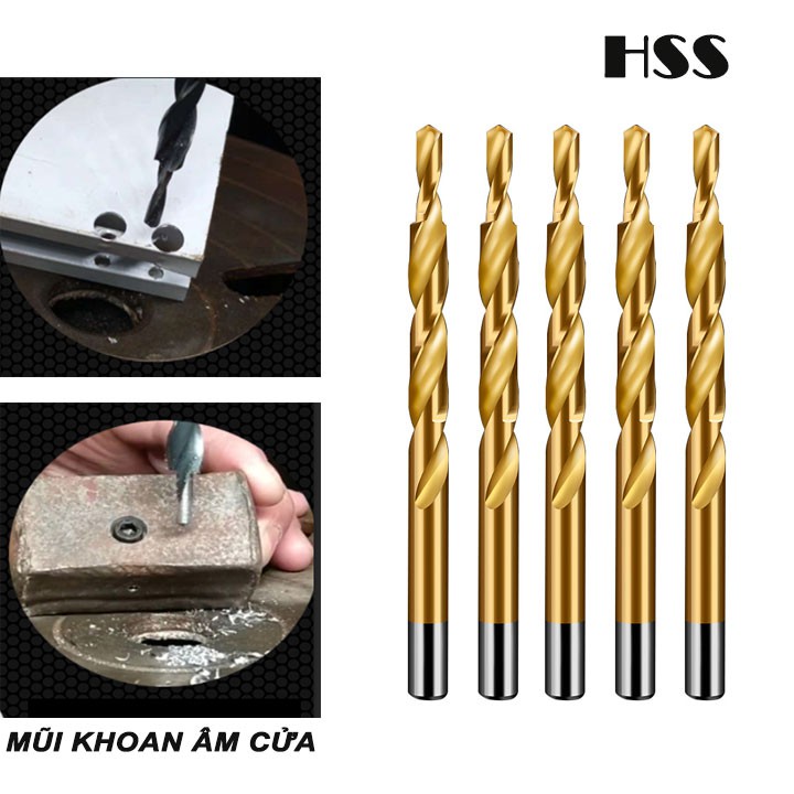 Mũi khoan ốc cấy âm gỗ 2 tầng dùng lắp cửa nhôm cửa nhựa đa năng