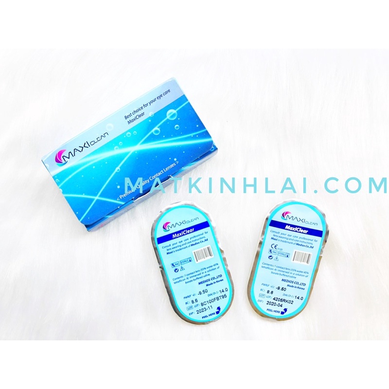 Tặng ngâm (8.6/14.0) Kính áp tròng 6 tháng cận &gt;10 MAXI CLEAR (Korea) Maxiclear