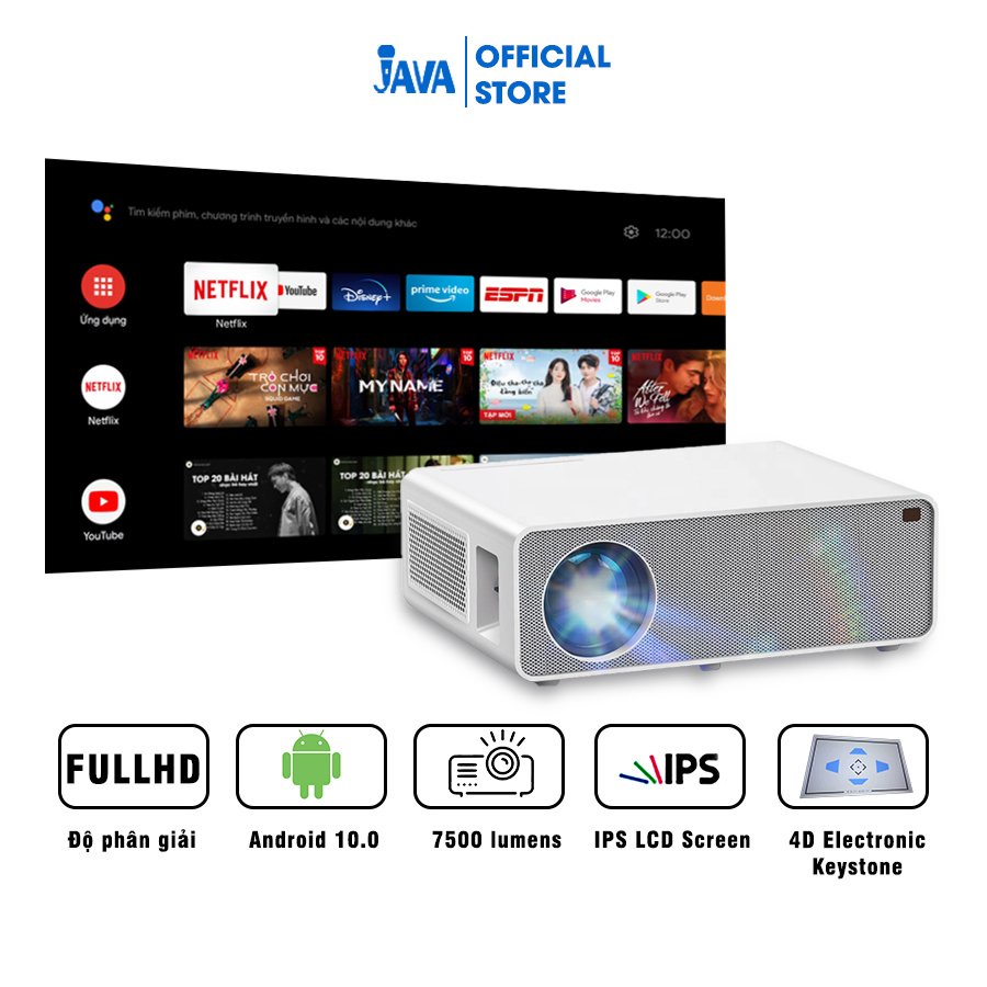 Máy chiếu FullHD AUN Akey7 Max - Độ sáng cao, Độ nét cao, Tích hợp Android, Kết nối điện thoại