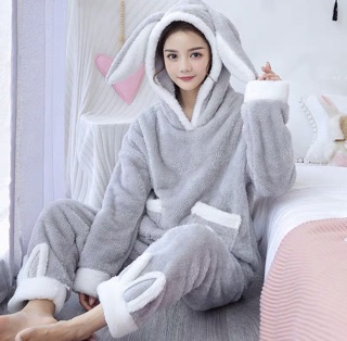 Bộ đồ ngủ lông thỏ mẫu mới