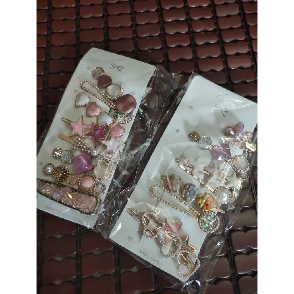 Set 8 kẹp tóc ngọc trai phong cách Hàn Quốc