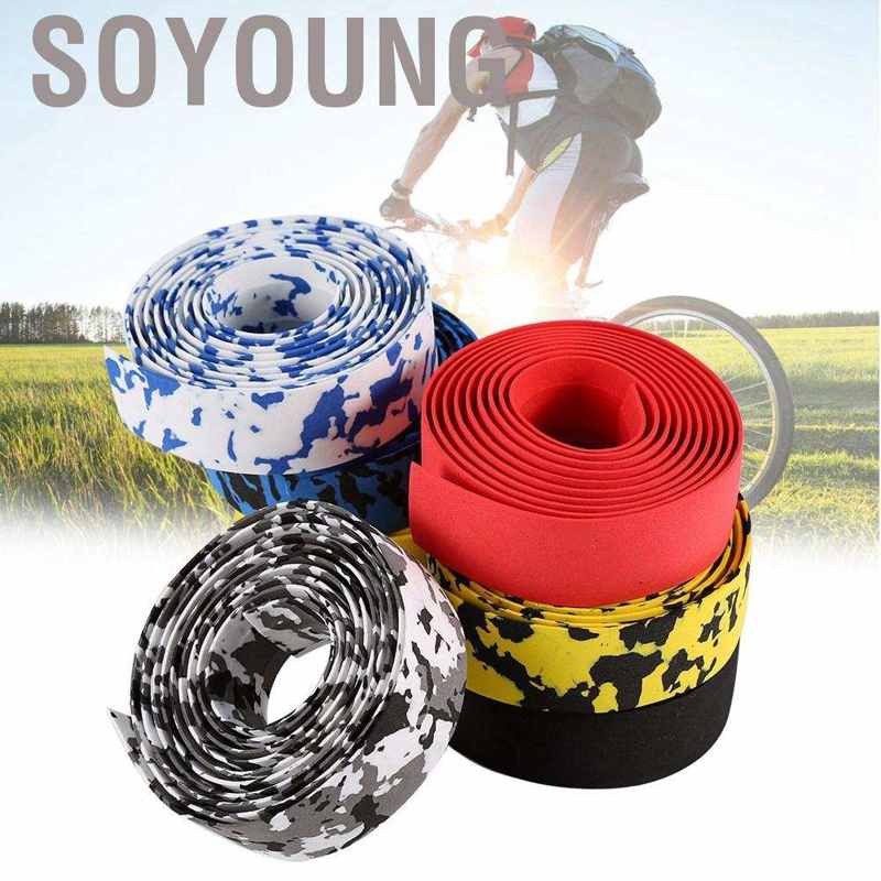 Set 2 Cuộn Băng Dính Phản Quang Bọc Tay Lái Xe Đạp Kèm Nút Bịt