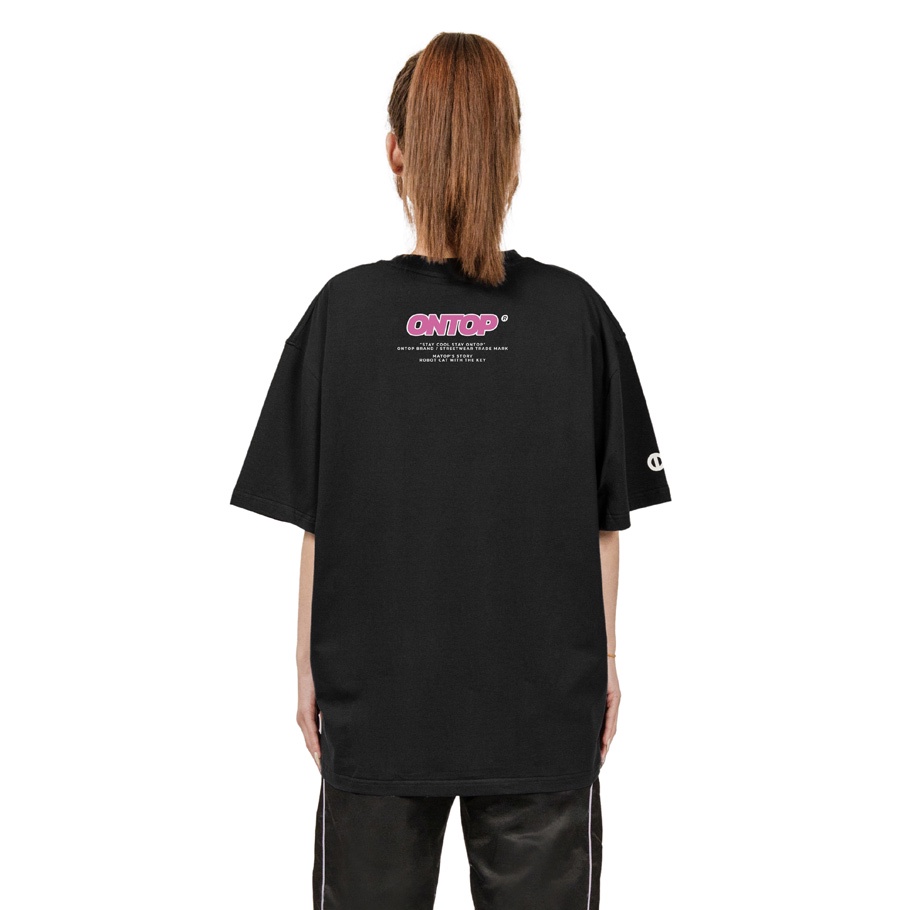 Áo thun tay lỡ form rộng nam nữ màu đen local brand ONTOP - illusion Matop | BigBuy360 - bigbuy360.vn