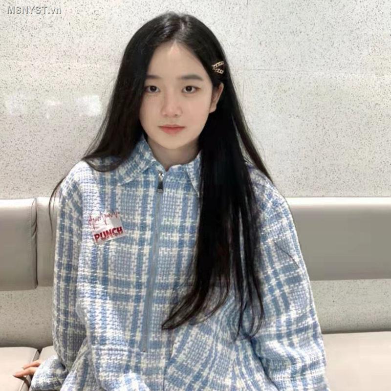 Áo khoác sweater có khóa kéo phong cách phương tây thời trang thu đông dành cho nữ