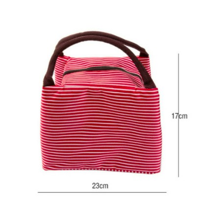 Túi đựng hộp cơm, túi giữ nhiệt thức ăn sọc ngang (size 23x11x17cm)