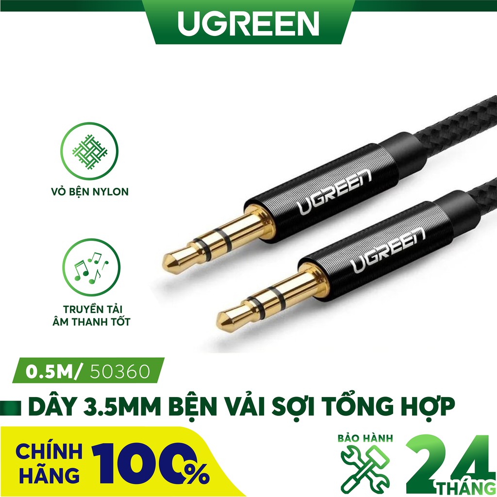 Cáp âm thanh 2 đầu 3.5mm UGREEN 50364 50363 50362 50361 50360 AV112