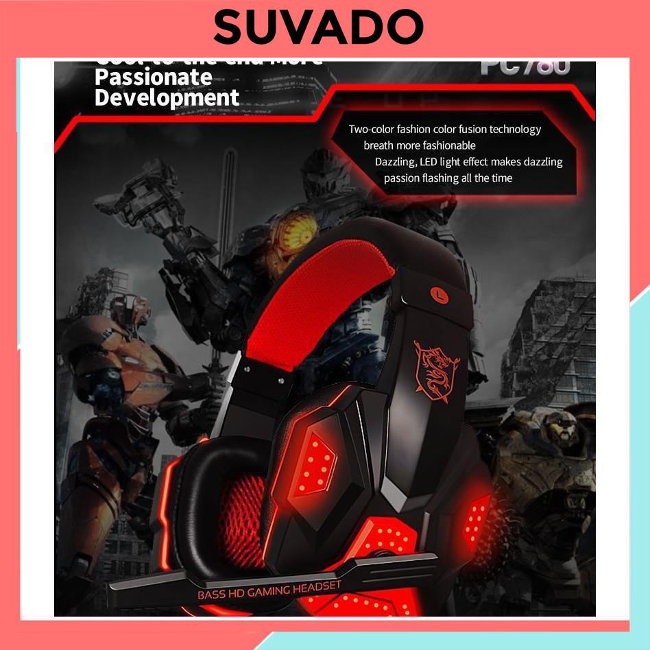 Tai nghe gaming Plextone PC780 chụp tai có dây chơi game đèn LED Có Mic Headphone nghe nhạc điện thoại máy tính SUVADO