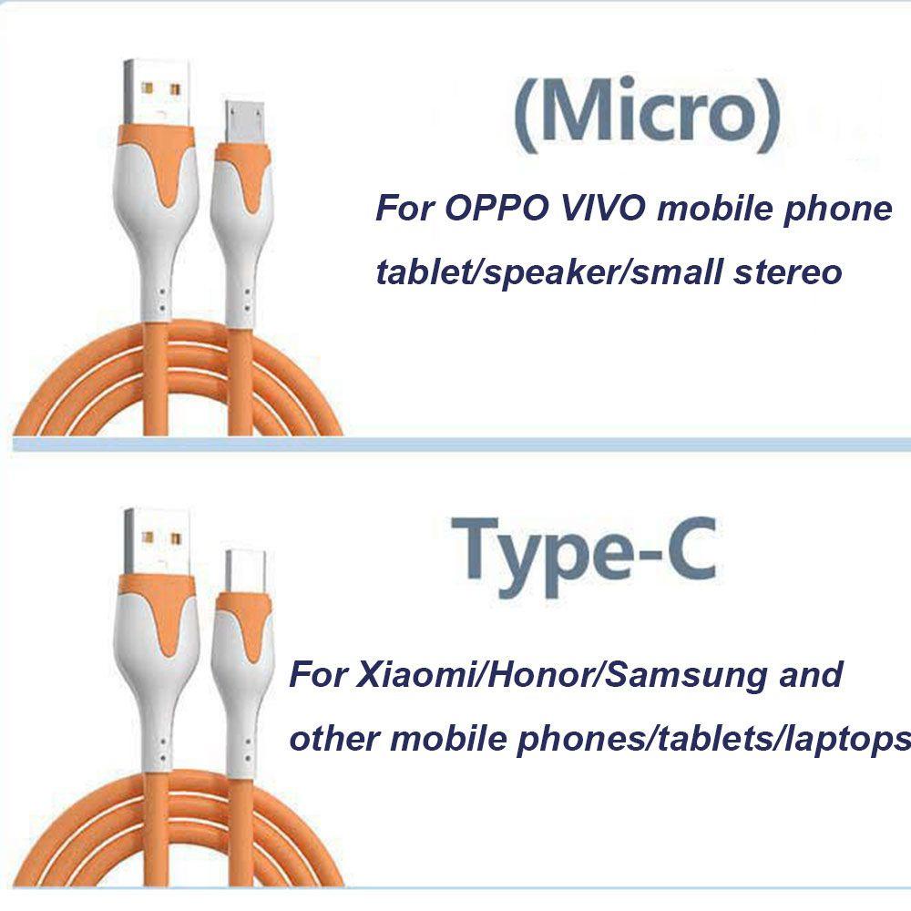 Dây Cáp Sạc Và Truyền Dữ Liệu Dạng Lỏng Hai Màu Mềm Mại Dành Cho Điện Thoại Android