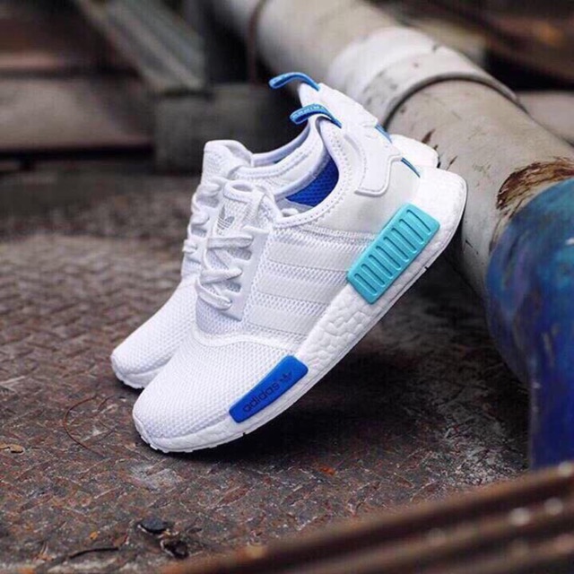Giày Adidas nmd trắng xanh