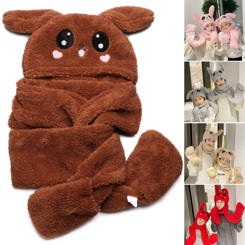 Mũ Tai Thỏ Giữ Ấm Mùa Đông Mềm Mại Có Túi Khí