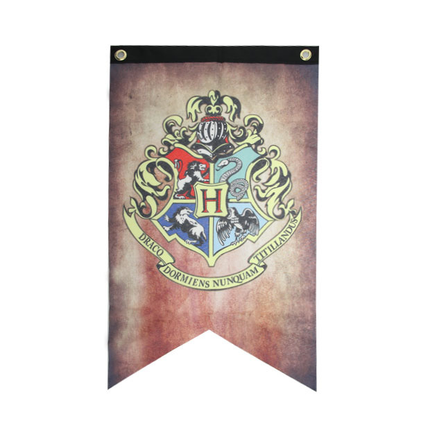 30*50cm Trang trí tường Harry Potter Cờ trang trí Trường cao đẳng phép thuật Mô hình hai góc Cờ trang trí Biểu ngữ Bức tranh Harry Potter thợ gốm trang trí cờ