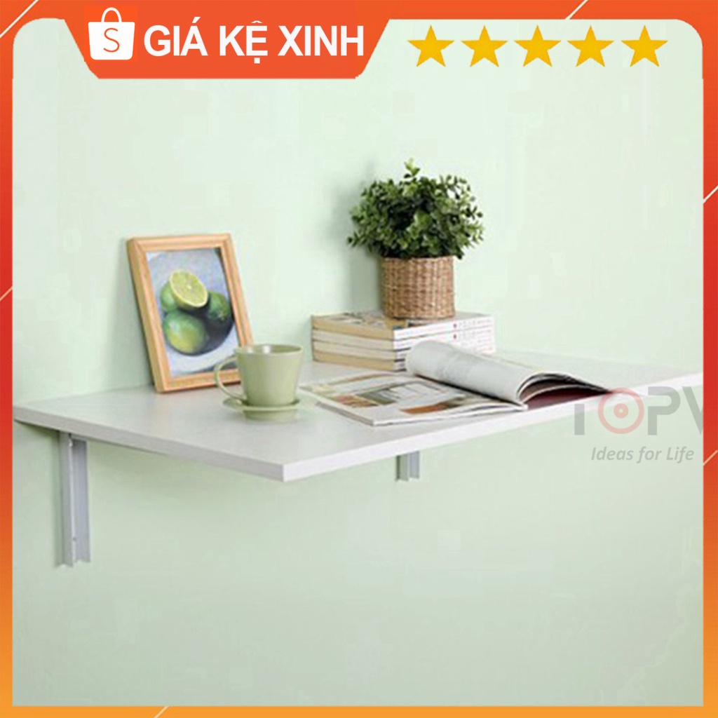 Bàn làm việc học gấp xếp gọn gỗ TopV thông minh kệ bàn treo tường cao cấp cho học sinh sinh viên mini Giá kệ xinh