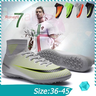 Giày thể thao bóng đá CR7 Mercurial FG màu đen trắng cho sân cỏ nhân tạo kích thước Size