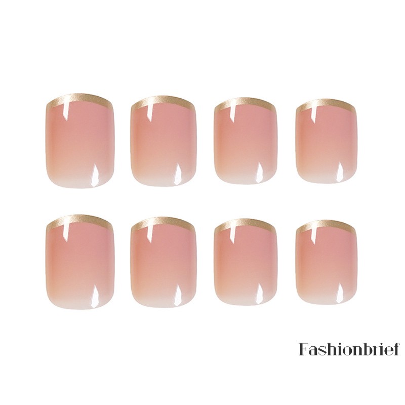 Set 24 Móng Tay Giả Hình Tròn Màu Hồng Cát Dành Cho Nữ